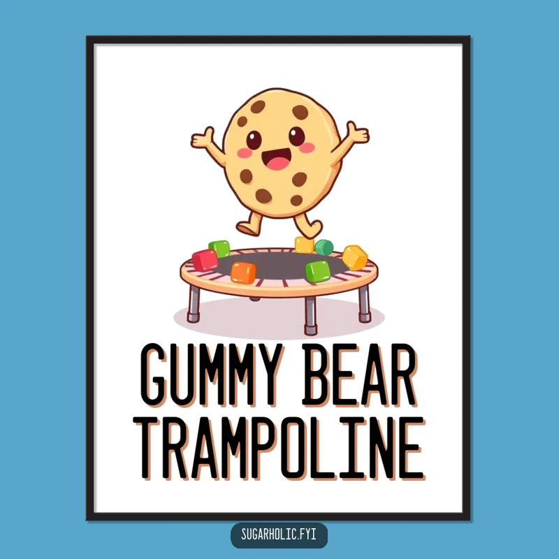 Funny Cookie Trampoline Digital Art: Instant Bouncy Decor with Character, Perfect Funny Gift