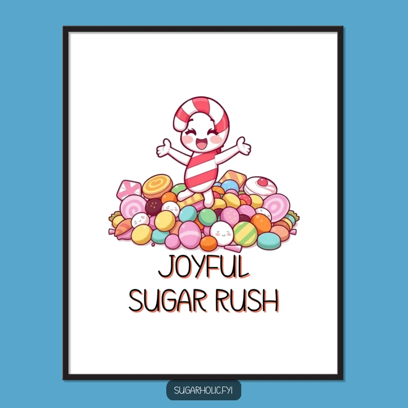 Funny Jolly Candy Cane Spin Digital Art - Instant Sweet Decor Funny Gift