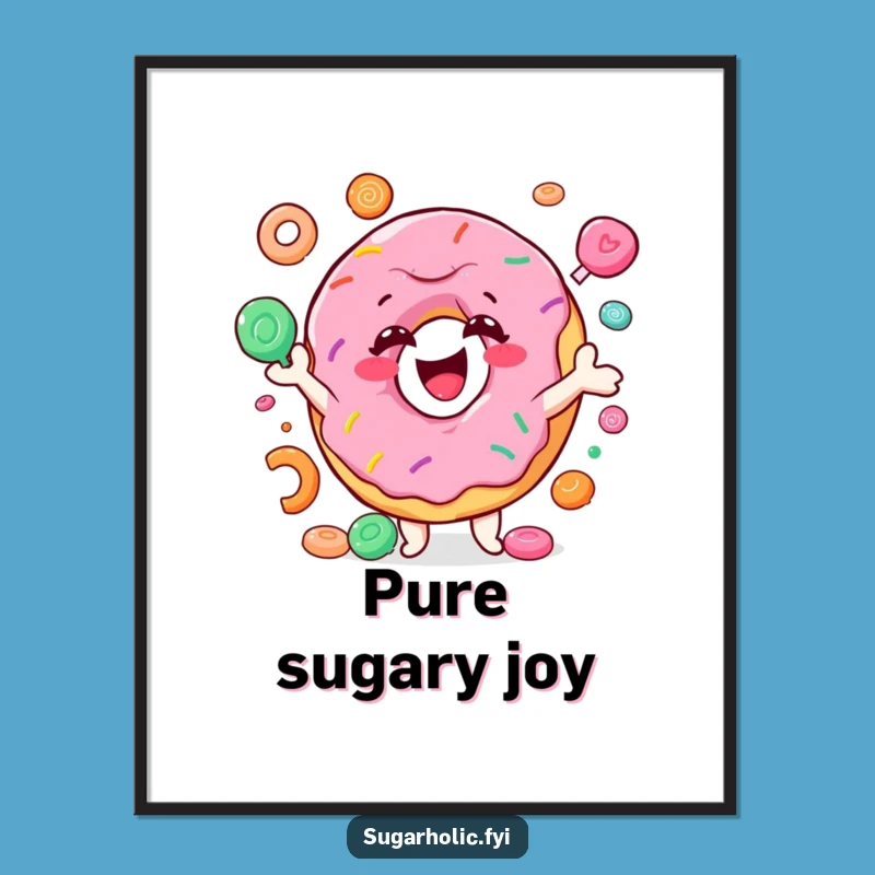 Funny Donut Juggling Candy Digital Art - Instant Hilarious Decor for Sweet Spaces