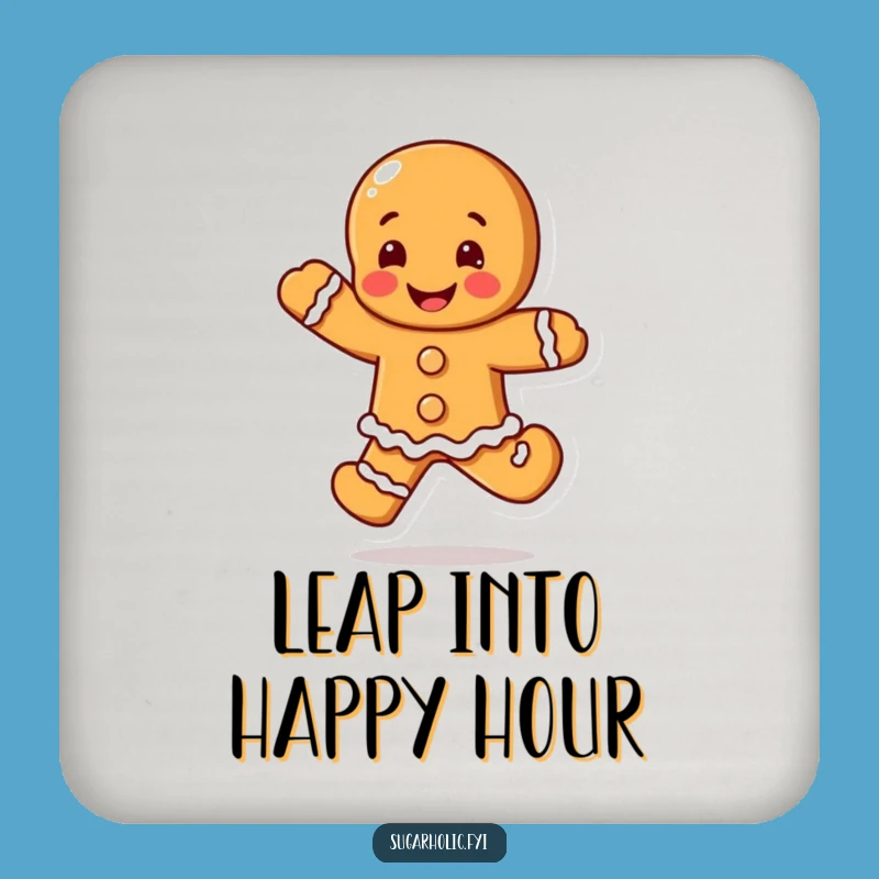 Funny Blushing Gingerbread Man Coasters: Happy Leap Protection, Hilarious Gift