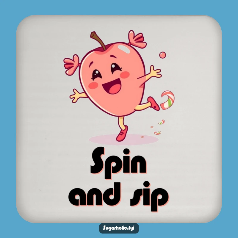 Funny Candy Apple Coaster: Protect Surfaces With Cartwheel Fun, Perfect Funny Gift!