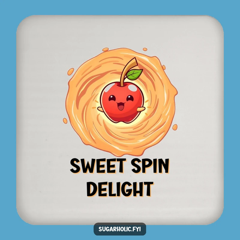 Funny Candy Apple Vortex Coaster: Protect Surfaces with Sweet Humor