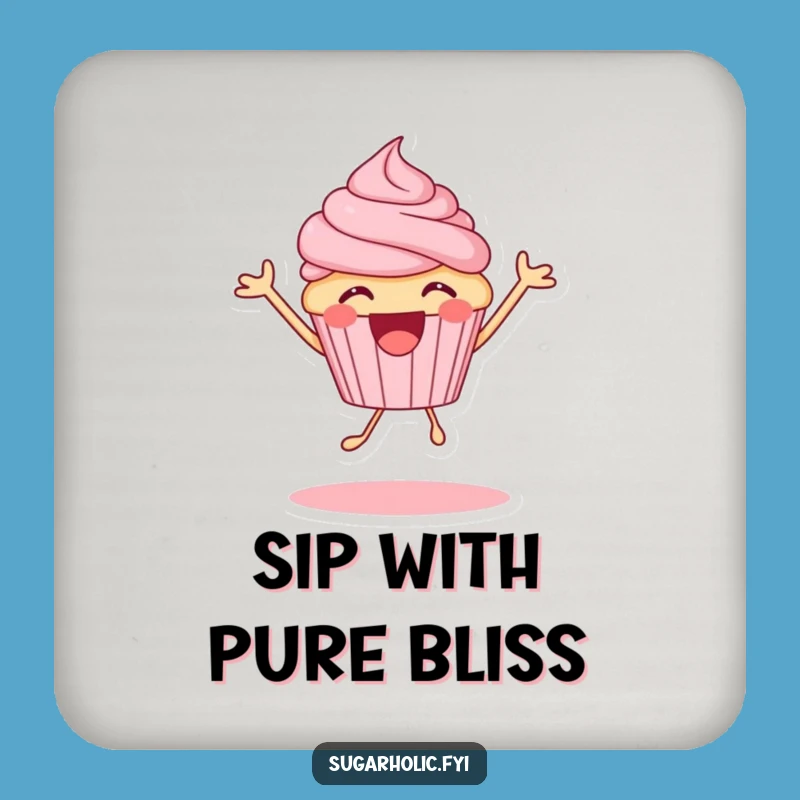 Funny Cupcake Bouncing Coaster: Hilarious Excited Drink Protector Gift