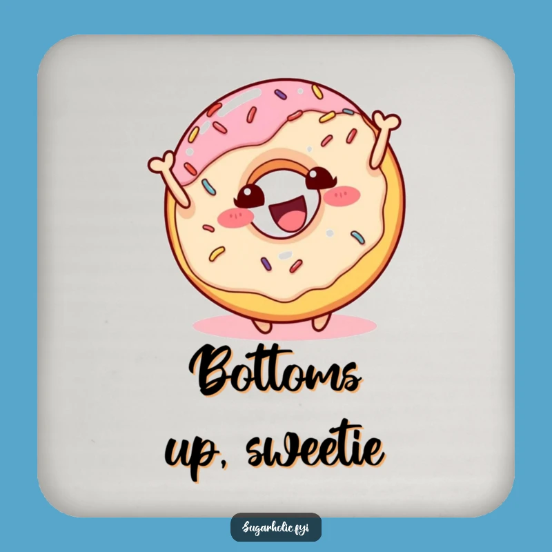 Funny Donut Bounce Coaster: Sprinkles Character Protection for Surfaces, Cute Funny Gift