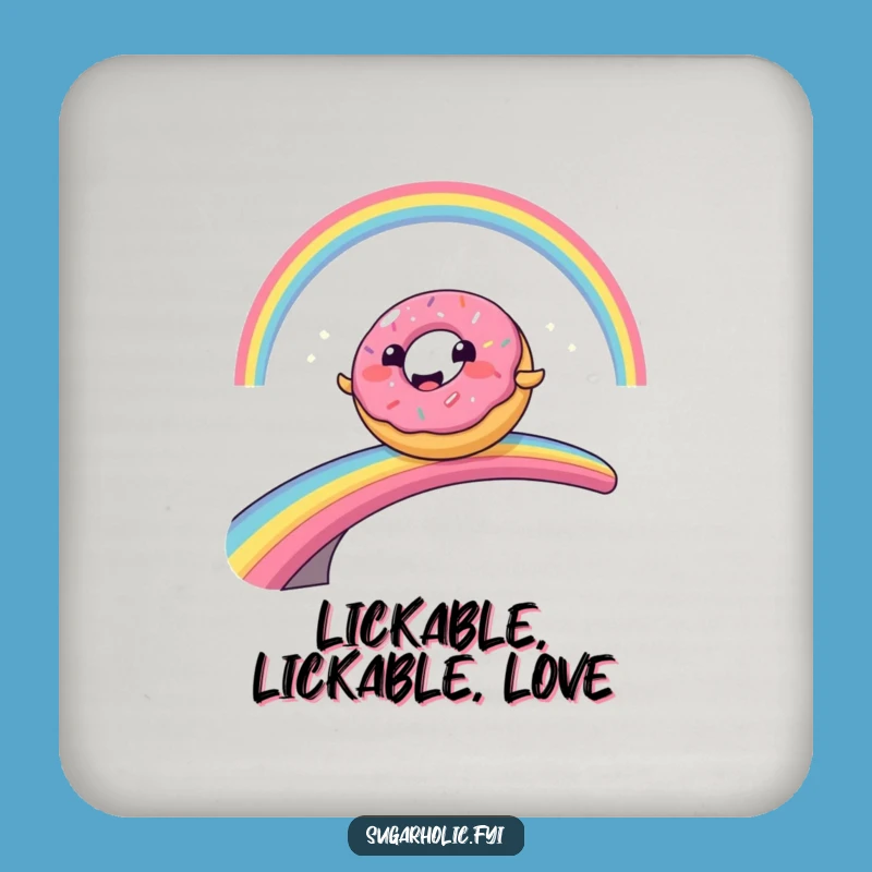 Funny Donut Rainbow Slide Coasters: Protect Surfaces with Humor