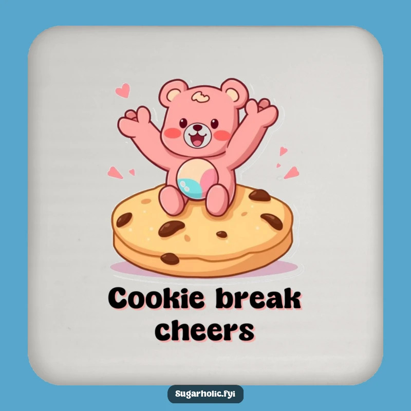 Funny Gummy Bear Cookie Jump Coaster Set - Protect Surfaces with Sweet Whimsy