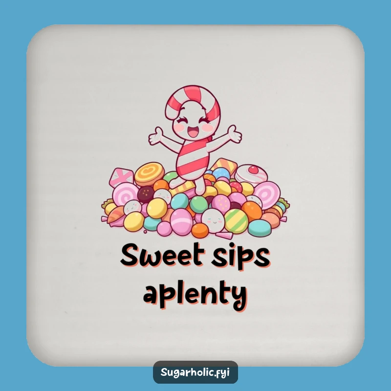 Funny Jolly Candy Cane Spin Coaster - Protect Surfaces with Sweetness Funny Gift