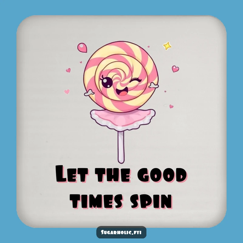 Funny Lollipop Ballerina Drink Coaster - Protect Surfaces with Spinning Fun, Gift