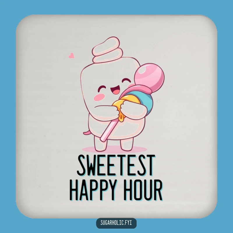 Funny Marshmallow Lollipop Hug Coaster: Protect Surfaces with Sweet Humor