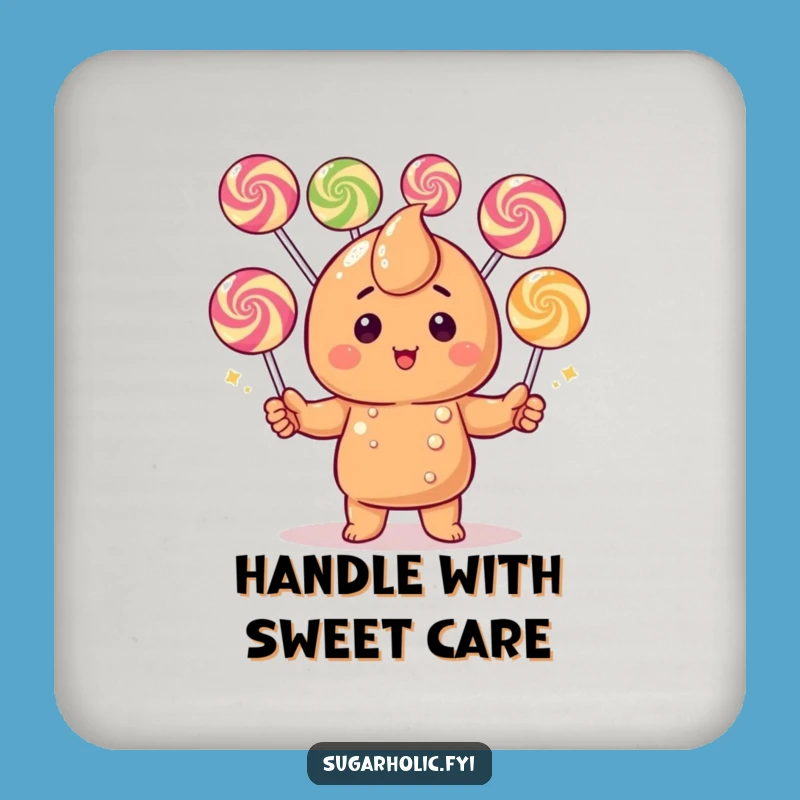 Funny Caramel Candy Coasters - Set of Gumdrop Juggling Decor, Perfect Funny Housewarming Gift