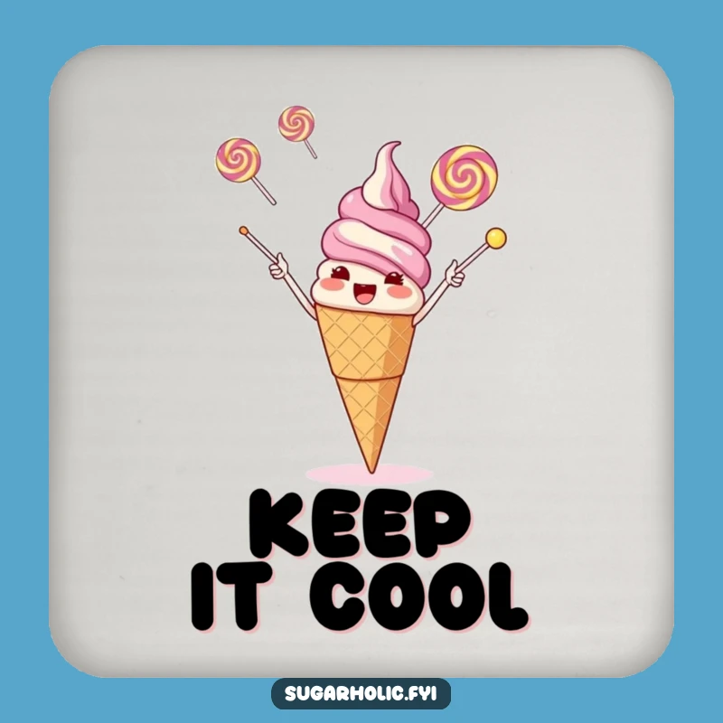 Funny Ice Cream Lollipop Juggling Coasters: Protect Surfaces Sweetly