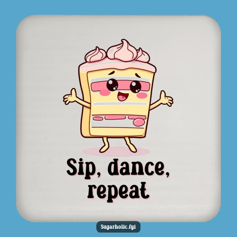 Funny Cake Slice Dance Coaster - Protect Surfaces with Sweet Moves