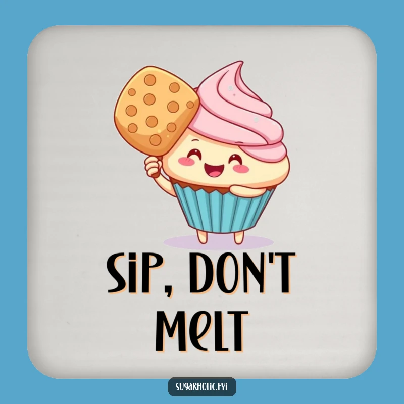 Funny Cupcake Fanning Wafer Coaster - Hilarious Protection for Your Surfaces