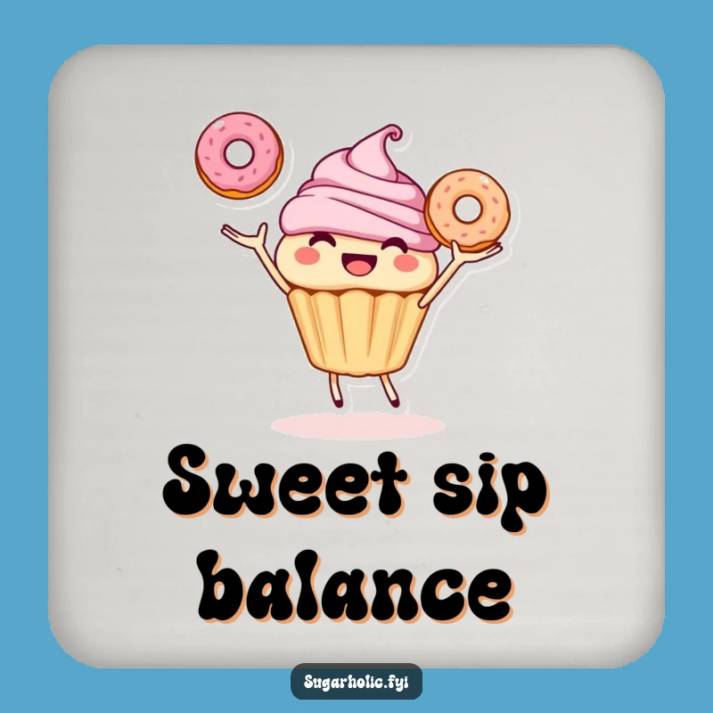 Funny Cupcake Donut Juggling Coaster: Sweet Protection for Your Drinks!