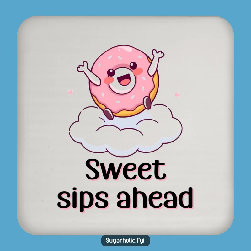 Funny Doughnut Cartwheel Drink Coaster Set: Cartoon Character Table Protection, Humorous Gift