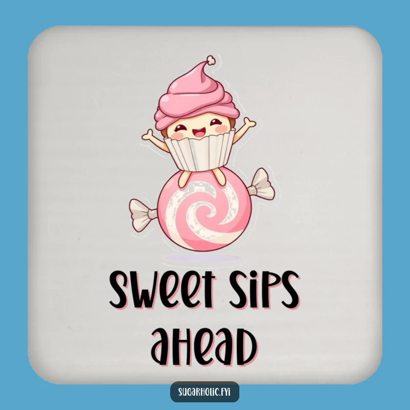 Funny Cupcake Candy Bounce Coaster - Joyful Dessert Drink Protection