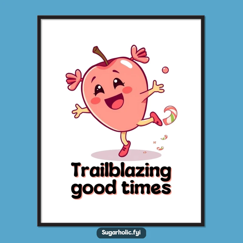 Funny Candy Apple Cartwheel Poster: Vibrant Sweet Spin Art, Perfect Funny Gift!