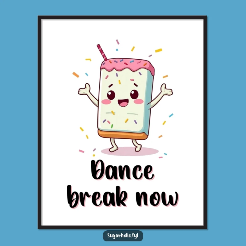Funny Candy Bar Poster: Sprinkle Dance Celebration - Whimsical Wall Art!