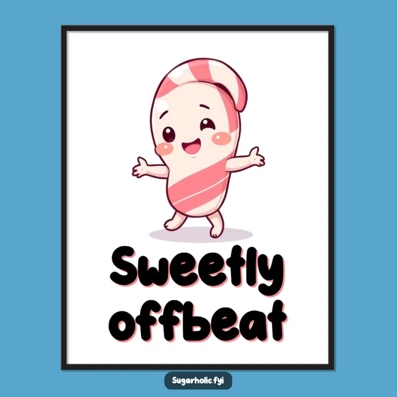 Funny Candy Cane Dance Poster - Giggling Art Print