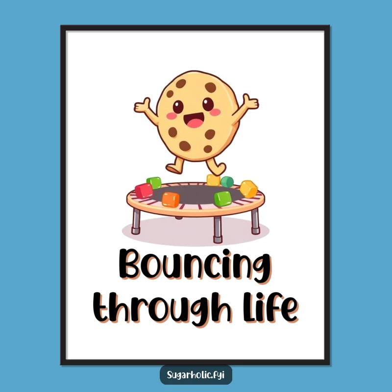 Funny Cookie Trampoline Poster: Decorate with Bouncy Character Fun, Perfect Funny Gift