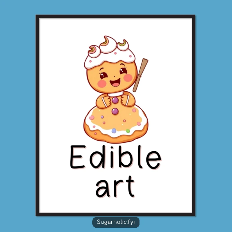 Funny Gingerbread Baker Poster - Gleeful Wall Art