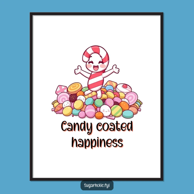 Funny Jolly Candy Cane Spin Poster - Sweet Wall Art Funny Gift