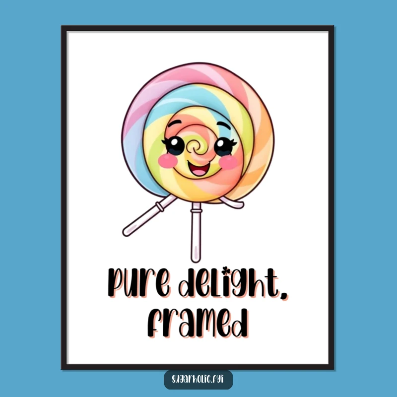 Funny Lollipop Art Print: Spinning Character Delight for Whimsical Wall Decor