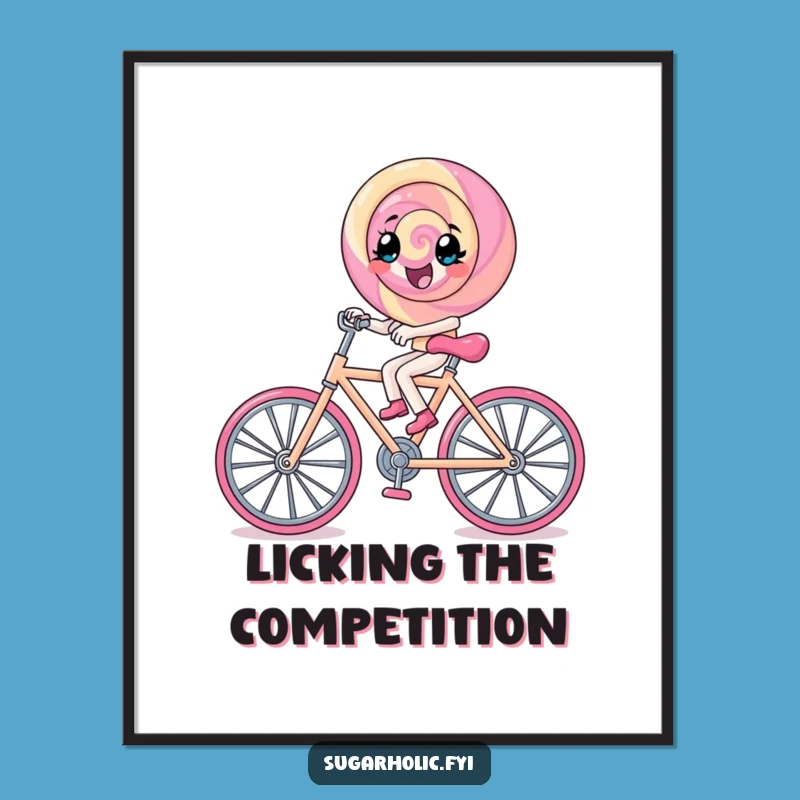 Funny Lollipop Rock Candy Bicycle Poster: Hang Sweet Fun!
