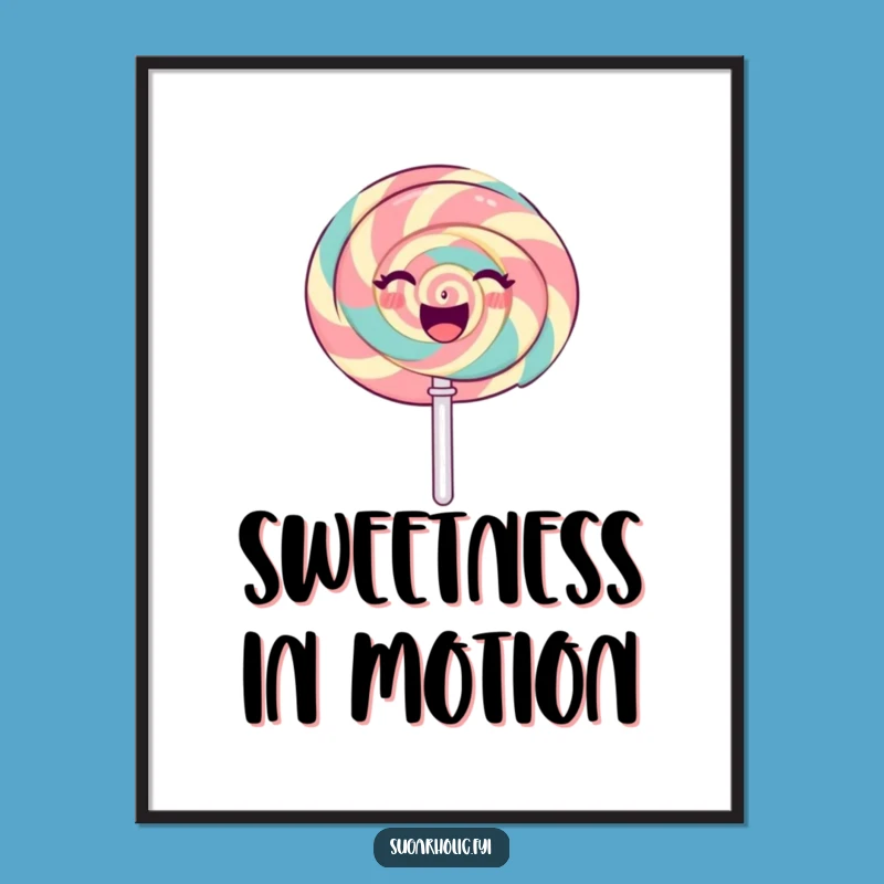 Funny Lollipop Spin Poster: Add a Splash of Sweet Color to Your Walls