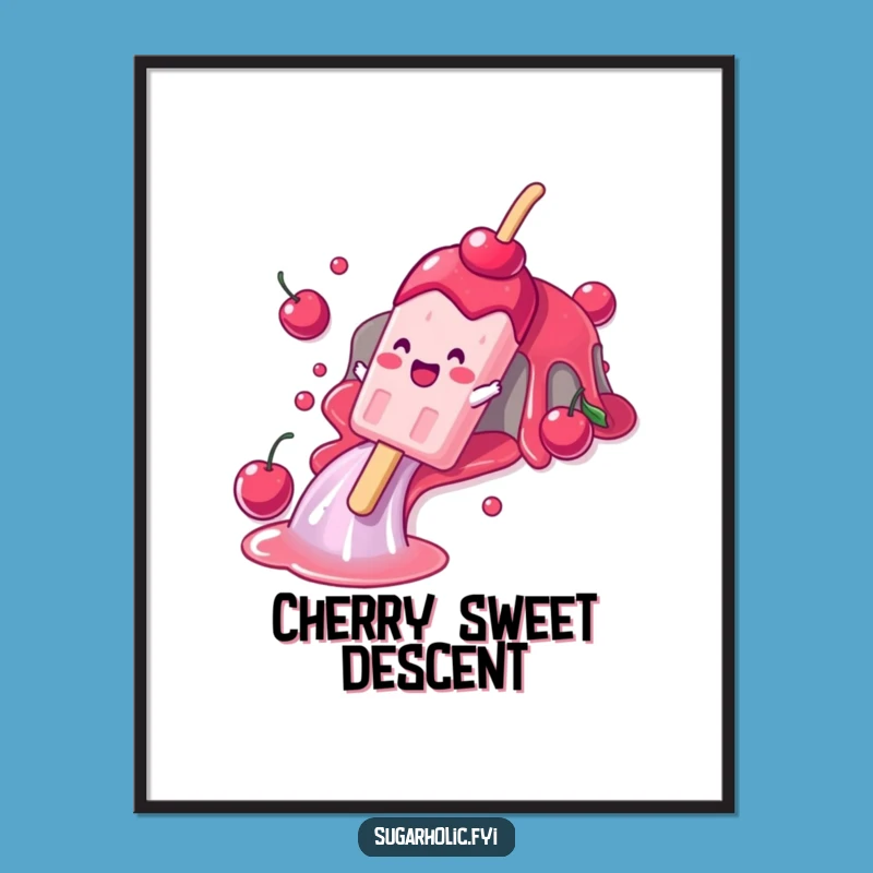 Funny Popsicle Slide Poster: Gleeful Character Art, Great Humorous Wall Decor