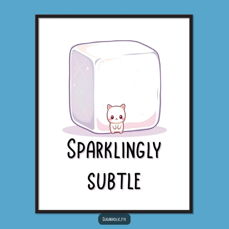 Funny Shy Candy Sugar Cube Poster: Adorable Hidden Sweet Art