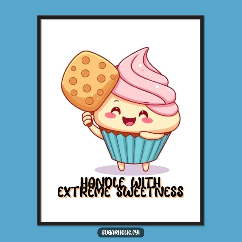 Funny Cupcake Fanning Wafer Poster - Hilarious Dessert Art for Walls