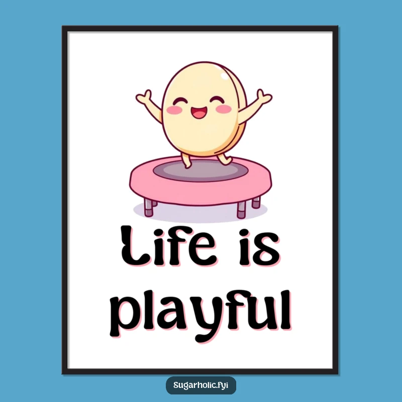 Funny Macaron Jelly Bean Trampoline Poster - Vibrant & Hilarious Playful Wall Art