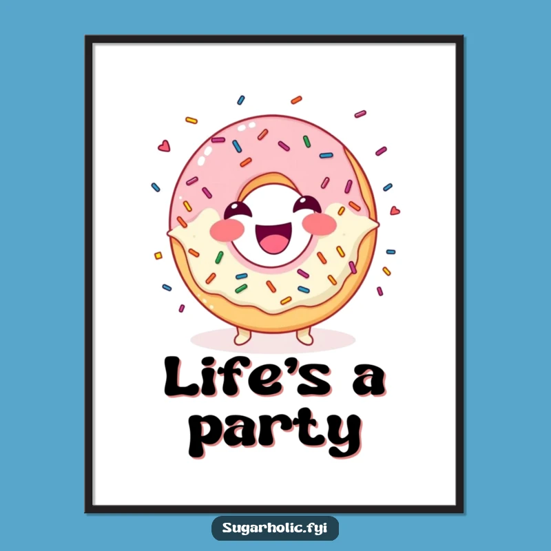 Funny Donut Sprinkle Juggler Poster - Laughing Treat Art Print