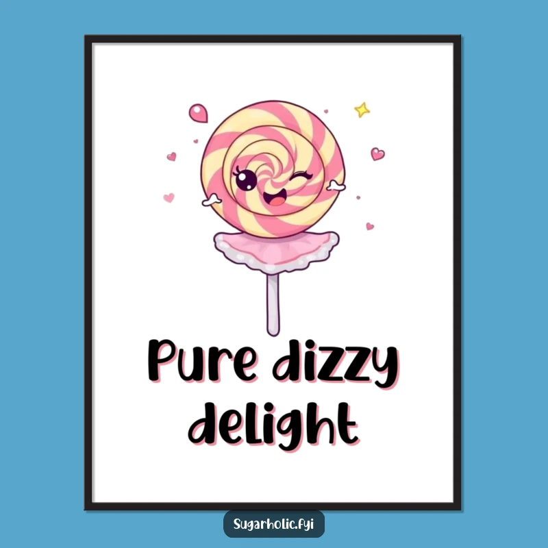 Funny Lollipop Ballerina Poster - Vibrant Spinning Treat Art, Perfect Funny Gift Decor