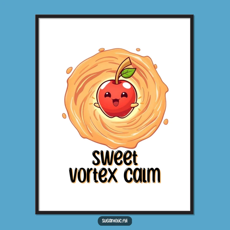 Funny Candy Apple Vortex Poster: Whimsical Wall Art for a Sweet Space