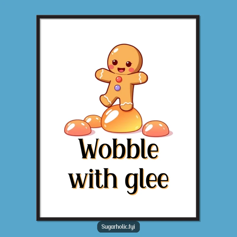 Funny Gingerbread Joy Poster: Sweet Candy Balance Art, Perfect Funny Gift!