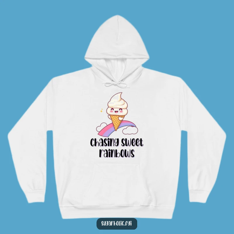 Funny Ice Cream Rainbow Slide Hoodie - Cozy Gleeful Character