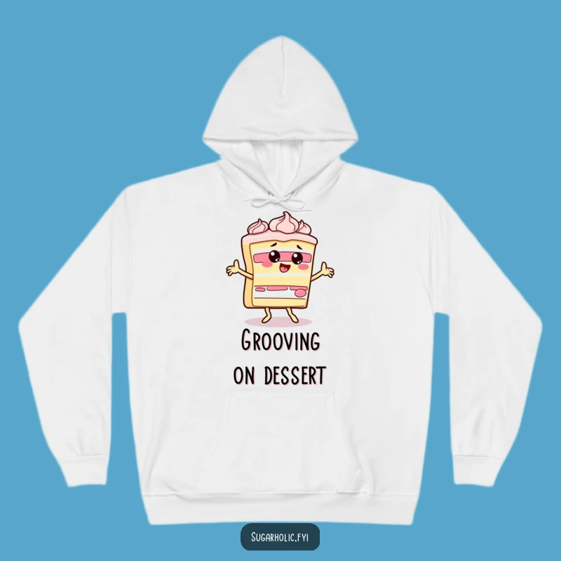 Cozy Funny Cake Slice Dance Hoodie - Warm & Whimsical Celebration