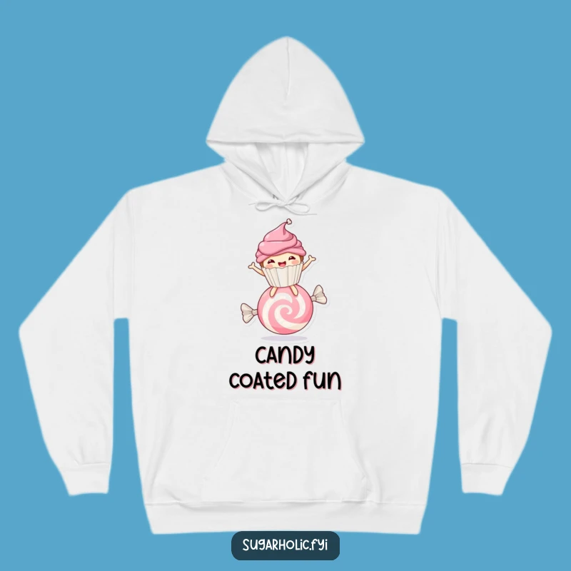 Funny Cupcake Candy Bounce Hoodie - Cozy Dessert Apparel, Perfect Gift