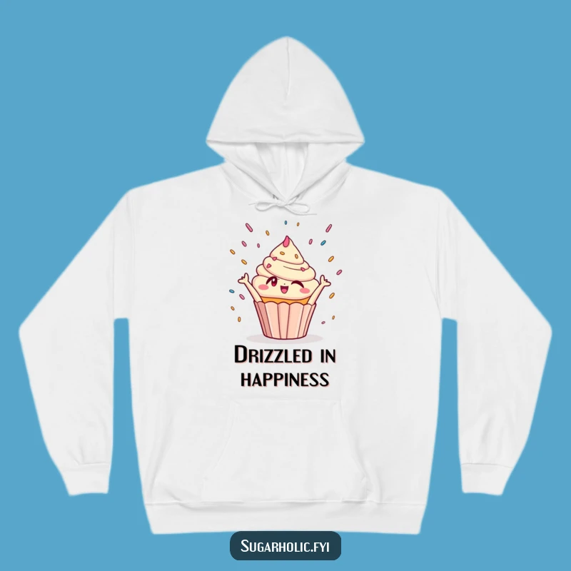 Funny Winking Cupcake Hoodie: Cozy Sprinkles, Perfect Funny Gift!