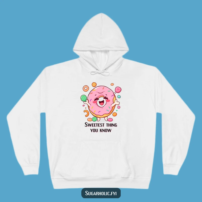 Funny Donut Juggling Candy Hoodie - Cozy & Hilarious Gift for Foodie Friends
