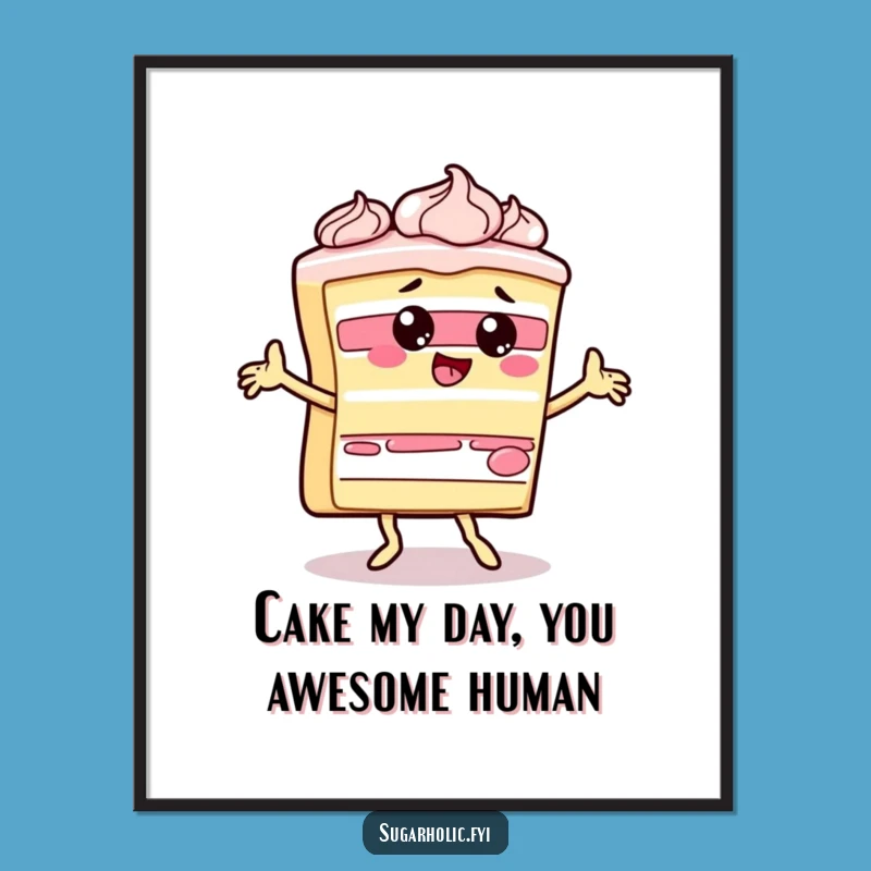 Free Printable Funny Cake Dance Wall Art - Playful Downloadable Decor