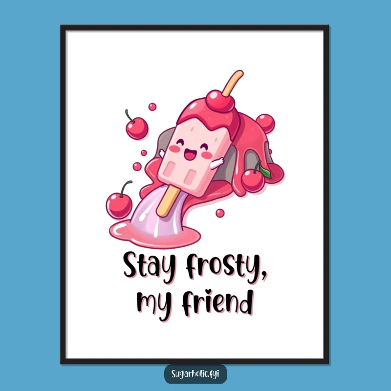 Free Printable Popsicle Waterfall Art: Funny Downloadable Gift for Cool Room Decor