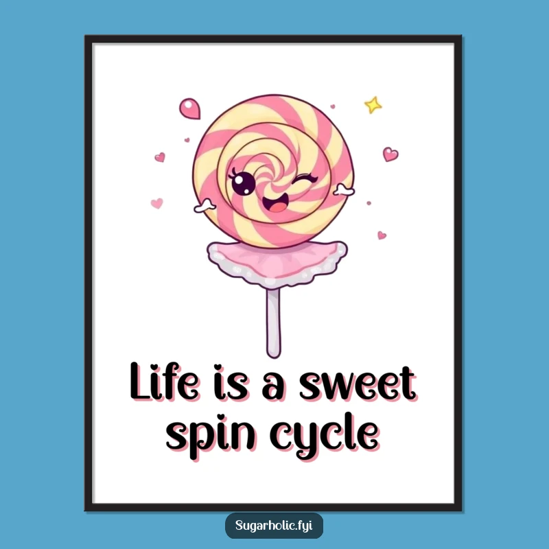 Free Printable Wall Art: Dizzy Lollipop Ballerina, funny downloadable art for kids!