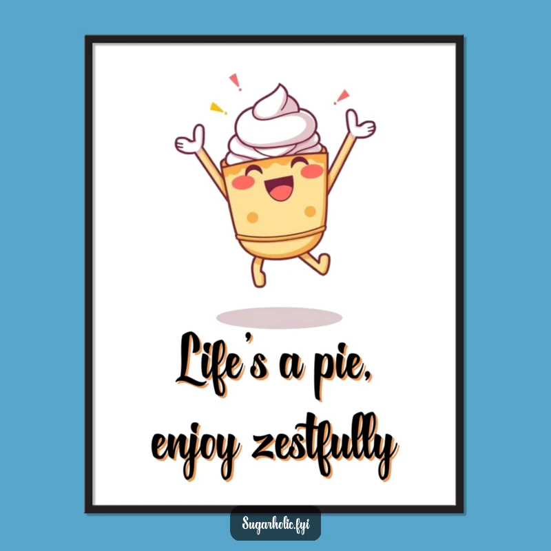 Funny Free Printable Wall Art: Cheerful Pie Jump, Whimsical Downloadable Decor!