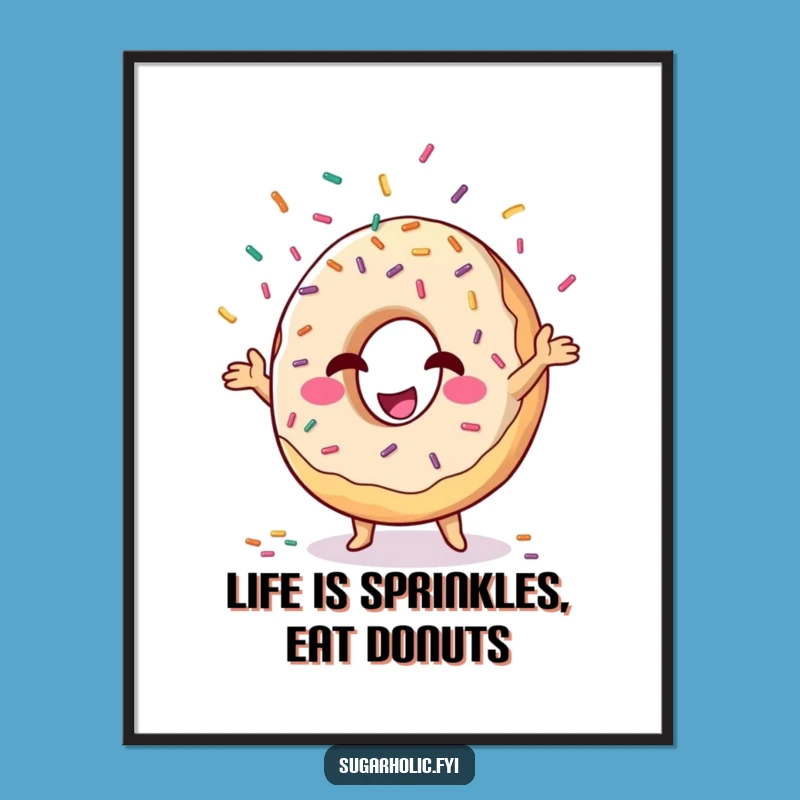 Funny Free Printable Wall Art: Donut Sprinkle Juggling Downloadable Decor