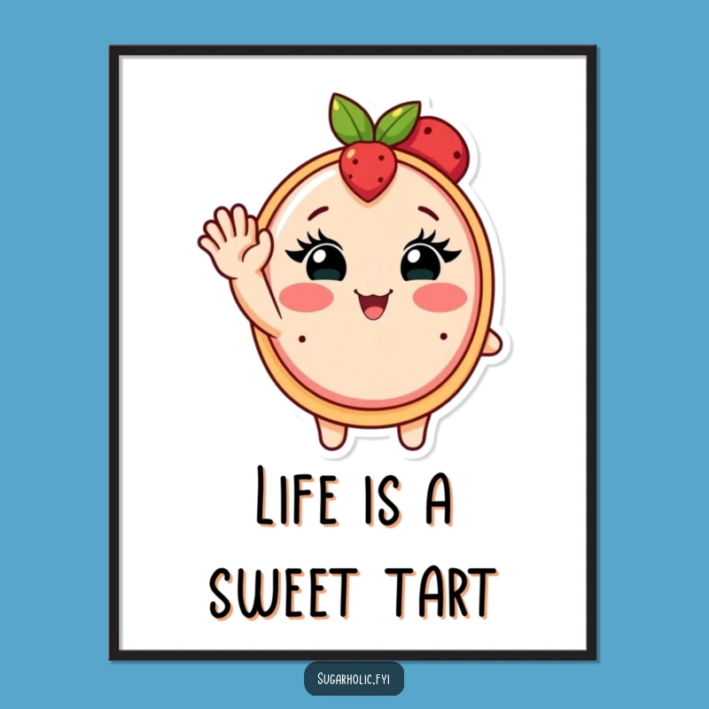 Funny Free Printable Wall Art: Fruit Tart Waves, Cheerful Downloadable Decor