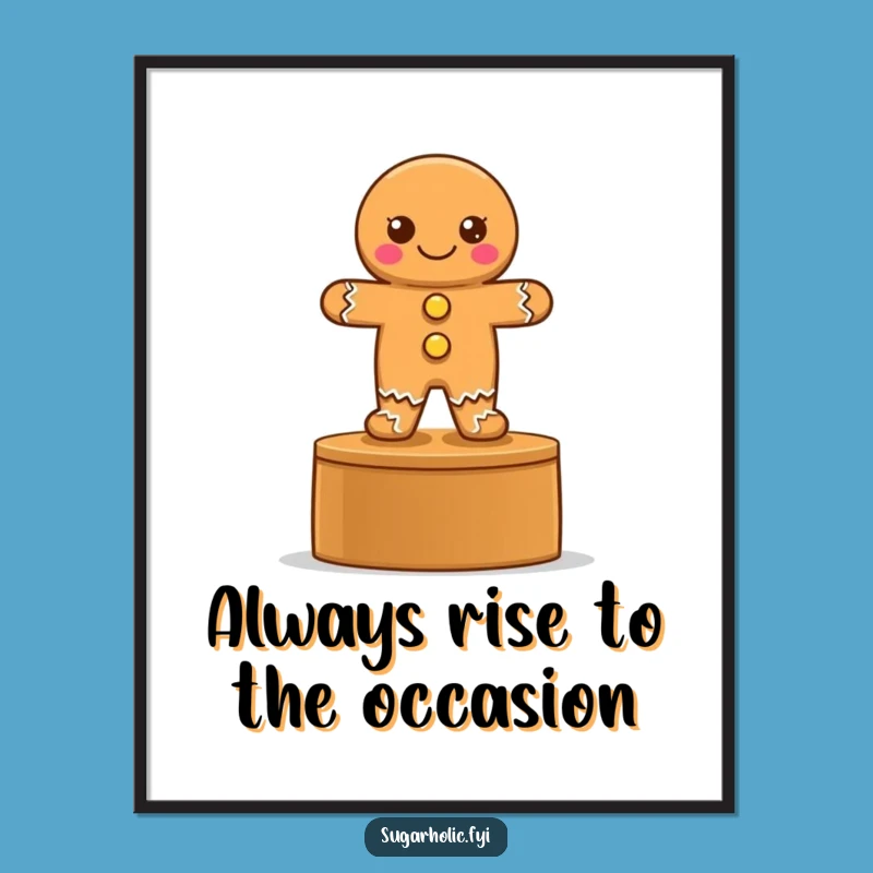 Funny Free Printable Wall Art: Gingerbread Champion, Quirky Downloadable Decor