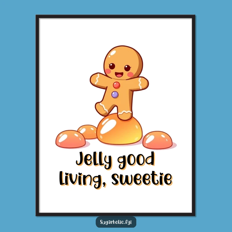 Funny Free Printable Wall Art: Gingerbread Jelly Balance - Quirky Decor